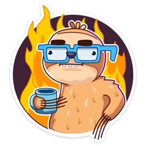 Ленивец — стикер для MAX