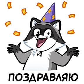 Енот — стикер для MAX