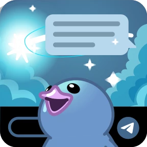 Telegram Duck — стикер для MAX