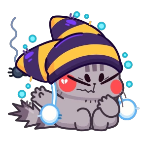 Котёнок в шапке — стикер для MAX