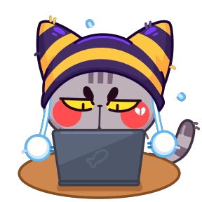 Котёнок в шапке — стикер для MAX
