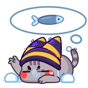Котёнок в шапке — стикер для MAX