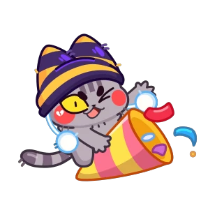 Котёнок в шапке — стикер для MAX