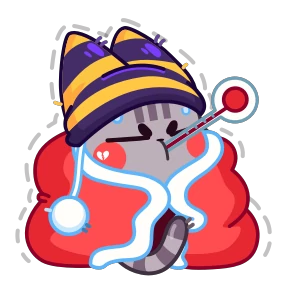 Котёнок в шапке — стикер для MAX