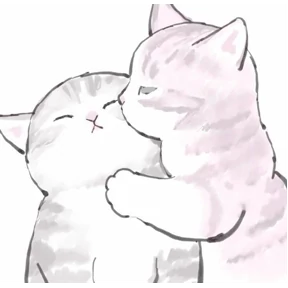 Котики в сердечках — стикер для MAX
