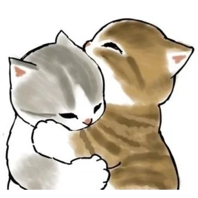 Котики в сердечках — стикер для MAX