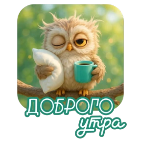 Утро,вечер,ночь от Ириски — стикер для MAX