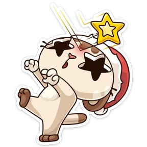 Зимний котик — стикер для MAX