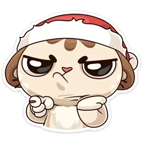 Зимний котик — стикер для MAX