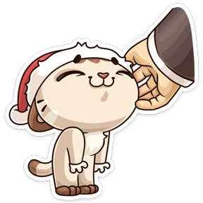 Зимний котик — стикер для MAX