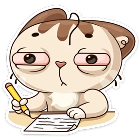 Котик ученик — стикер для MAX