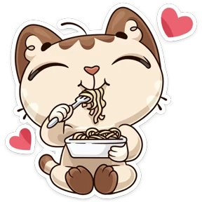 Котик ученик — стикер для MAX