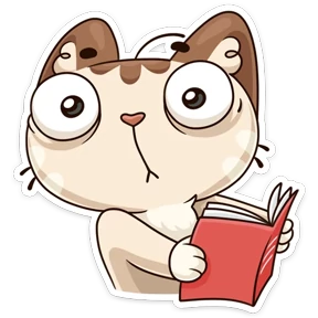 Котик ученик — стикер для MAX