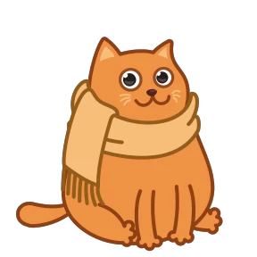 Bubo the scarf cat — стикер для MAX