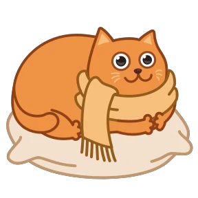 Bubo the scarf cat — стикер для MAX