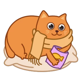 Bubo the scarf cat — стикер для MAX