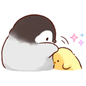 Стикерпак cute peng and chick для мессенджера MAX