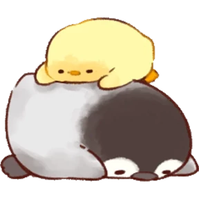 cute peng and chick — стикер для MAX