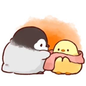 cute peng and chick — стикер для MAX