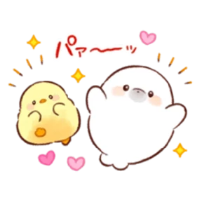 cute peng and chick — стикер для MAX