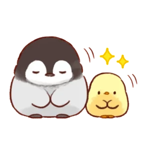 cute peng and chick — стикер для MAX