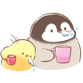 cute peng and chick — стикер для MAX