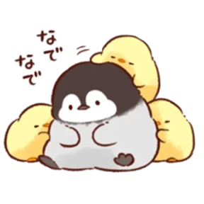 cute peng and chick — стикер для MAX