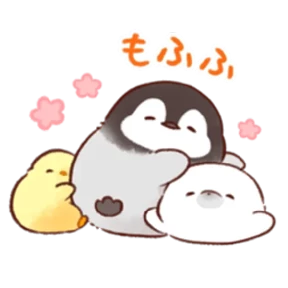 cute peng and chick — стикер для MAX