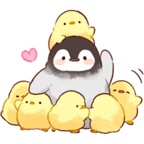 cute peng and chick — стикер для MAX