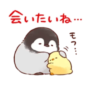 cute peng and chick — стикер для MAX