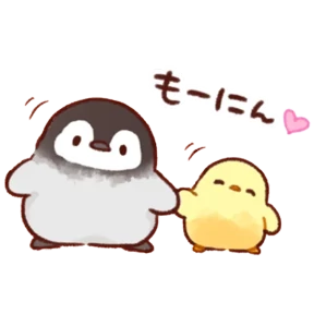 cute peng and chick — стикер для MAX