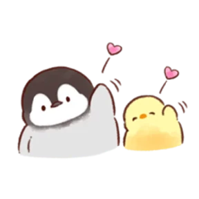 cute peng and chick — стикер для MAX