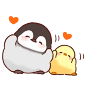 cute peng and chick — стикер для MAX