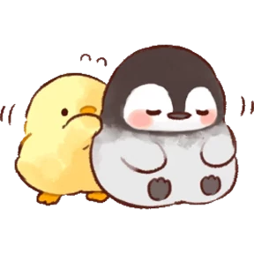 cute peng and chick — стикер для MAX