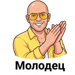 СашОК Лысый — стикер для MAX