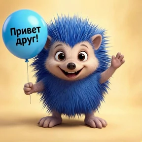 Синий Ёж — стикер для MAX