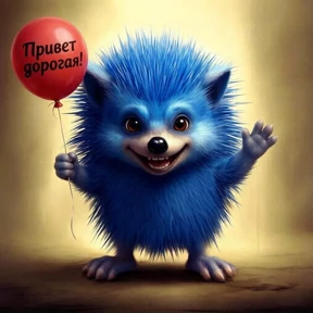 Синий Ёж — стикер для MAX