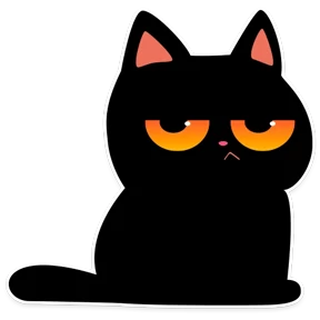 Котик Черныш — стикер для MAX