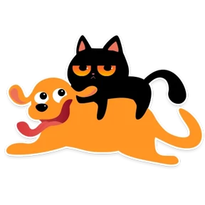 Котик Черныш — стикер для MAX