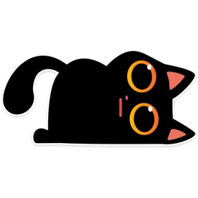 Котик Черныш — стикер для MAX