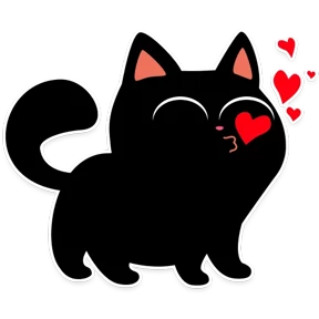 Котик Черныш — стикер для MAX