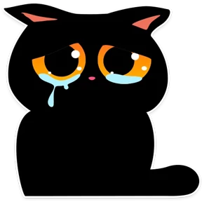 Котик Черныш — стикер для MAX