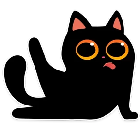 Котик Черныш — стикер для MAX