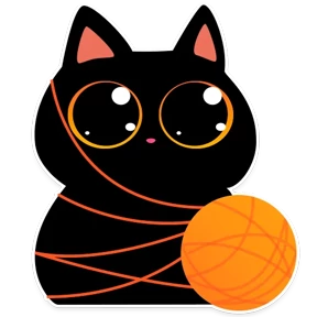Котик Черныш — стикер для MAX
