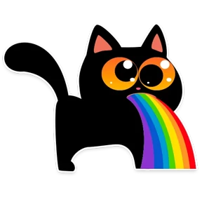 Котик Черныш — стикер для MAX