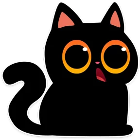 Котик Черныш — стикер для MAX