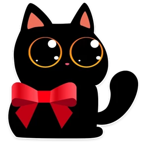Котик Черныш — стикер для MAX