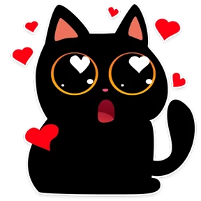 Котик Черныш — стикер для MAX