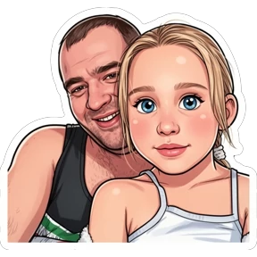 Надюшка и Артём — стикер для MAX