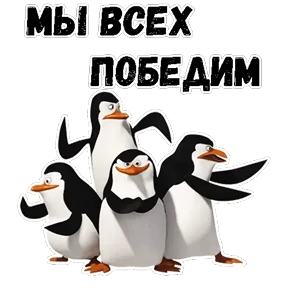 Пингвины Мадагаскара — стикер для MAX